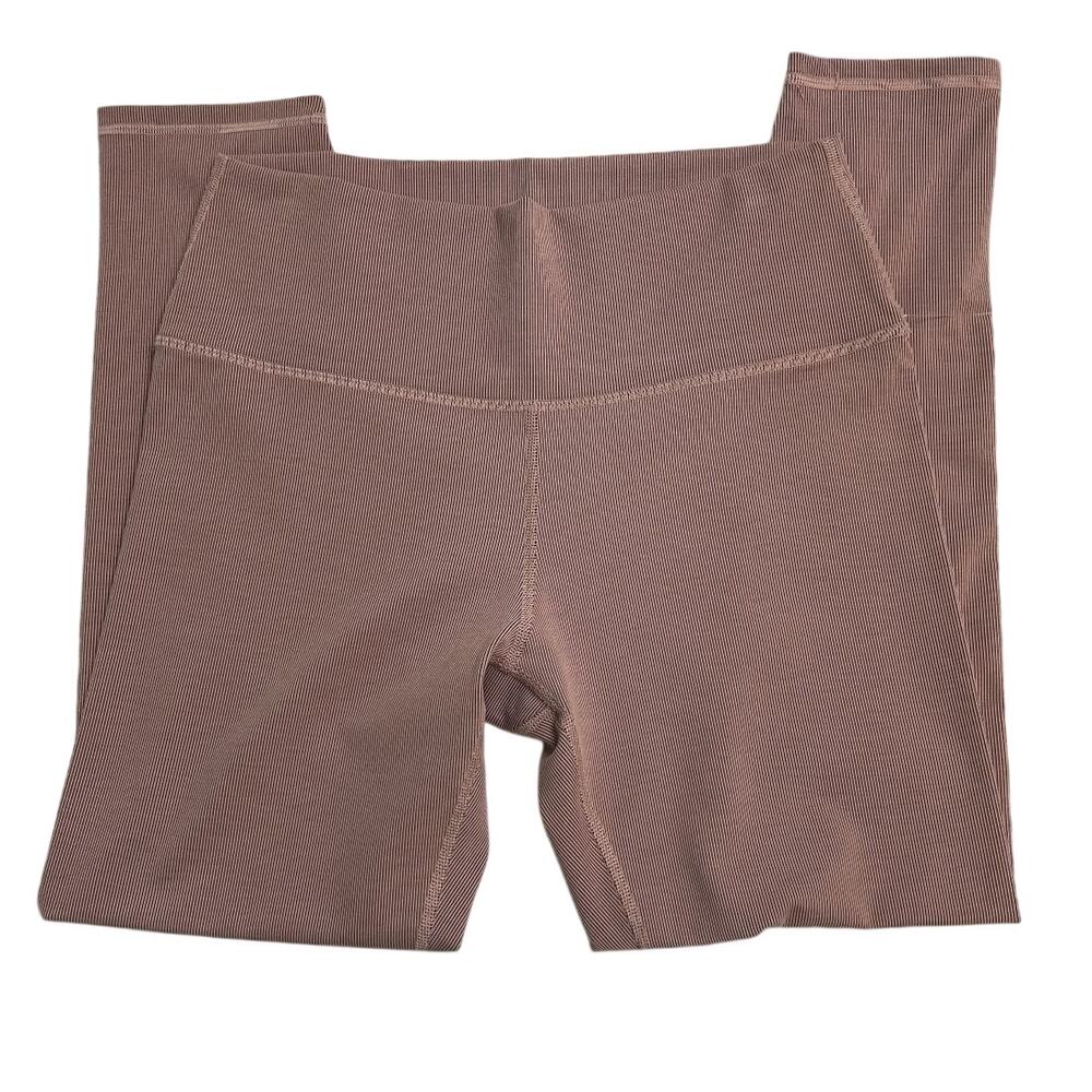 NWT Lezat Eco Active Textured Athletic High Waist Soft Rib Dusty Rose Leggings-L - Picture 5 of 10